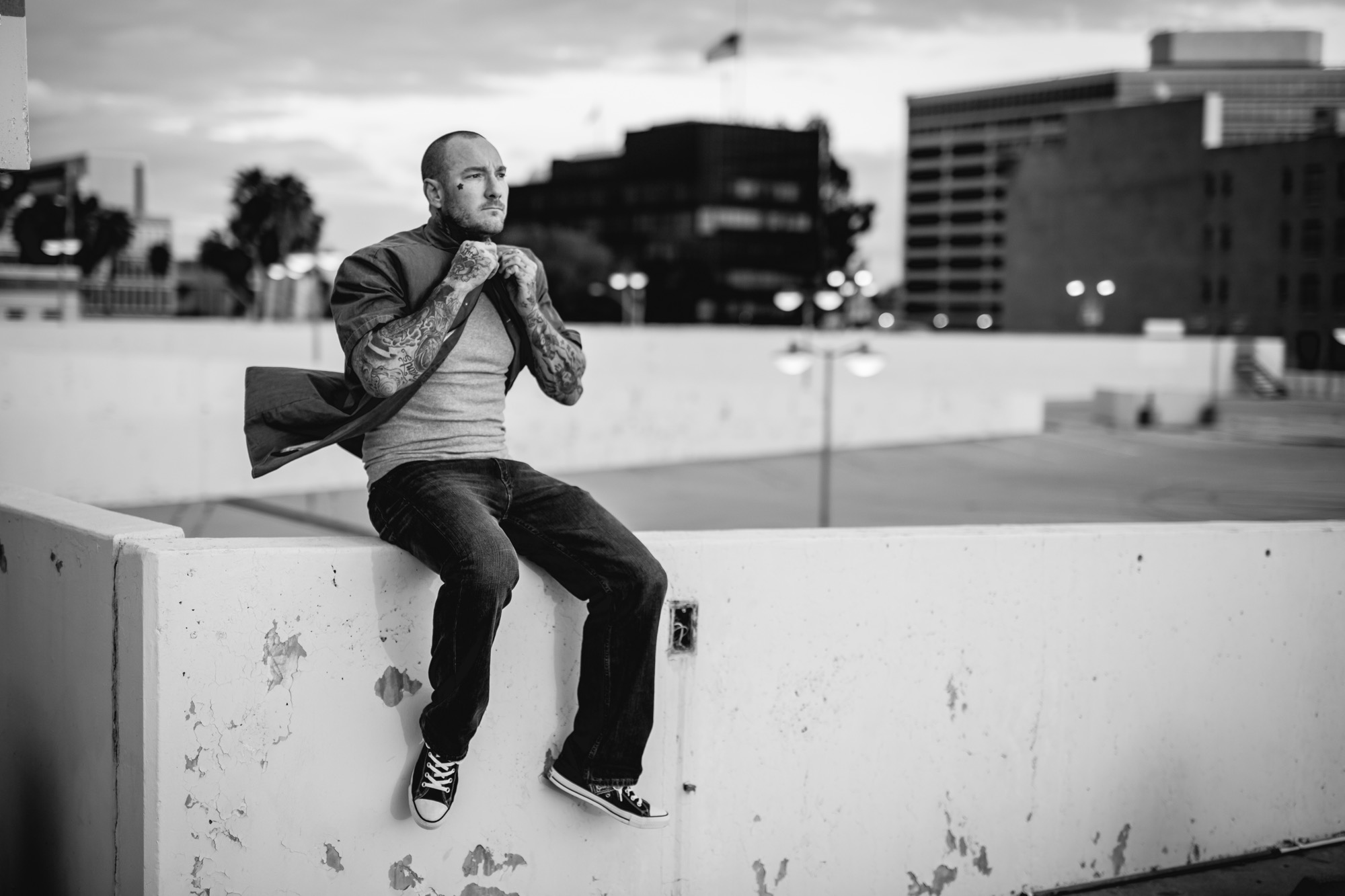 Actor & Artist Brandon Notch black & white portrait